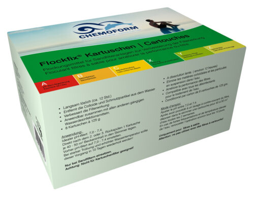 Флокфикс в картриджах Chemoform (Германия) (8 x 125g), 1 кг – эффективный флокулянт для бассейнов, производитель Chemoform, продавец Евроминерал Украина