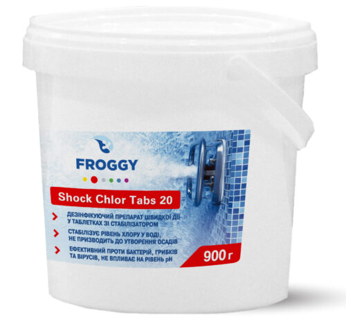 Шок Хлор в таблетках 20 гр Froggy — дезинфектор быстрого действия